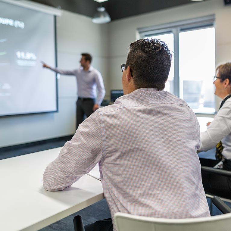 Team member doing a presentation