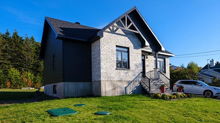house with a waste water system