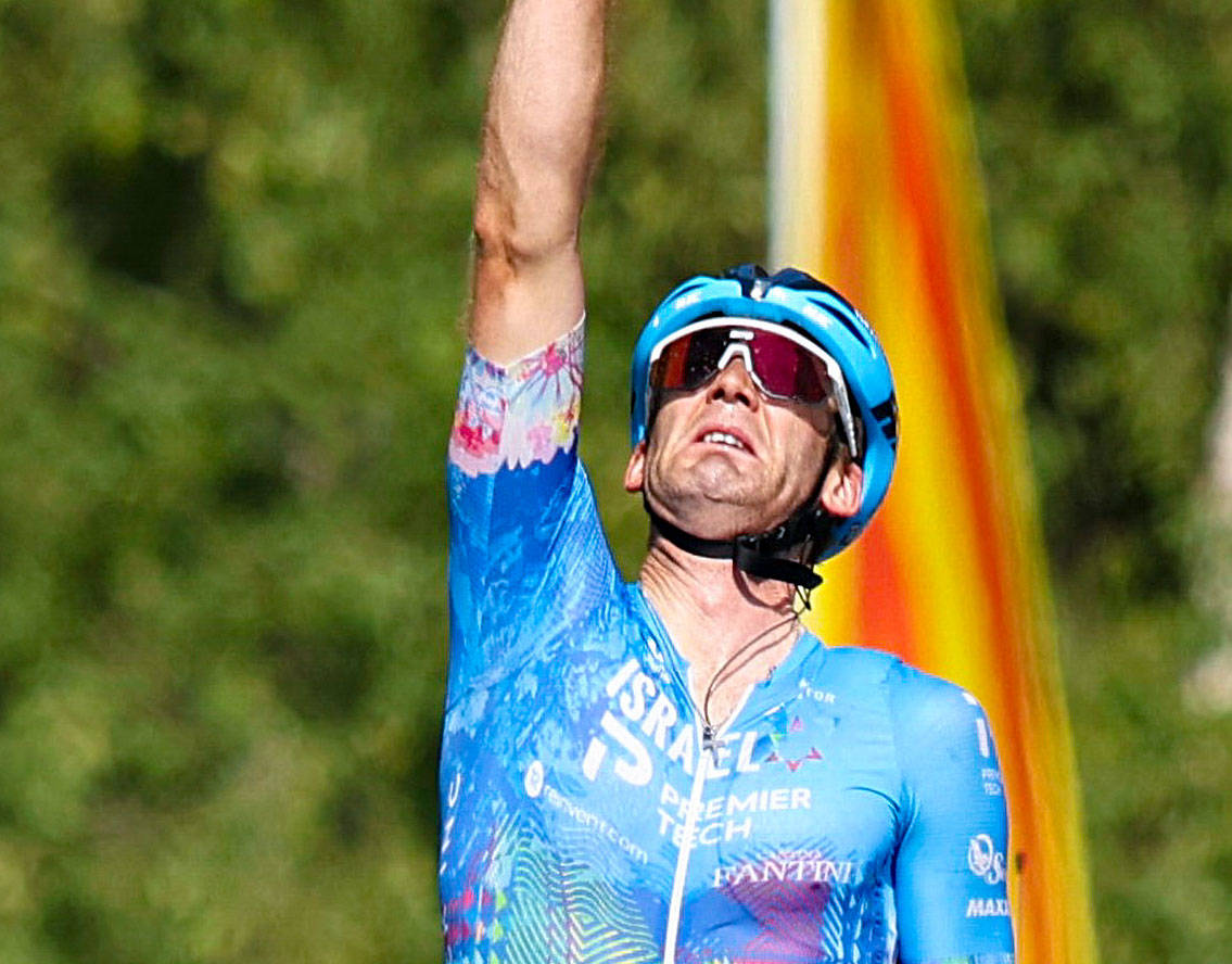 Hugo Houle winning a stage of the Tour de France