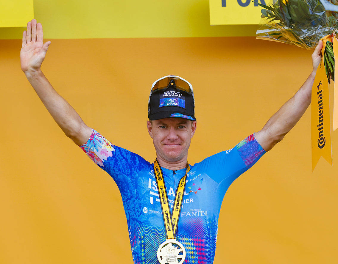 Simon Clarke winning a stage during the Tour de France