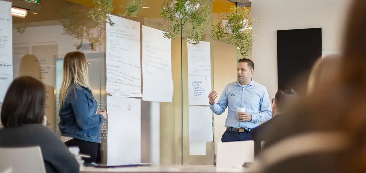 Team members during a meeting