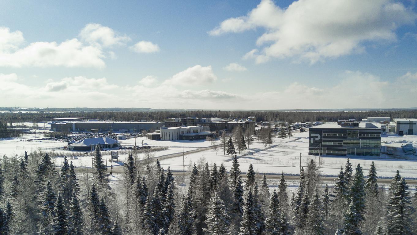 Premier Tech headquarters in Riviere-du-Loup in winter