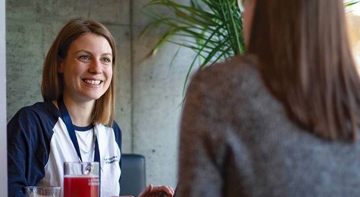 People talking during PT hiring tour