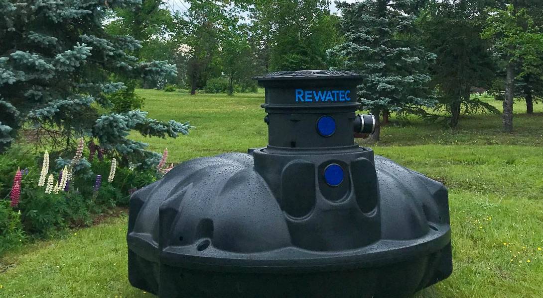 A Rewatec system in a backyard