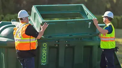 Team member installing an ecoflo