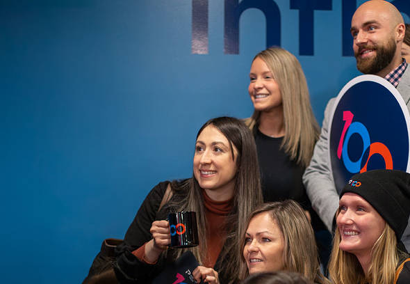 Team members smiling