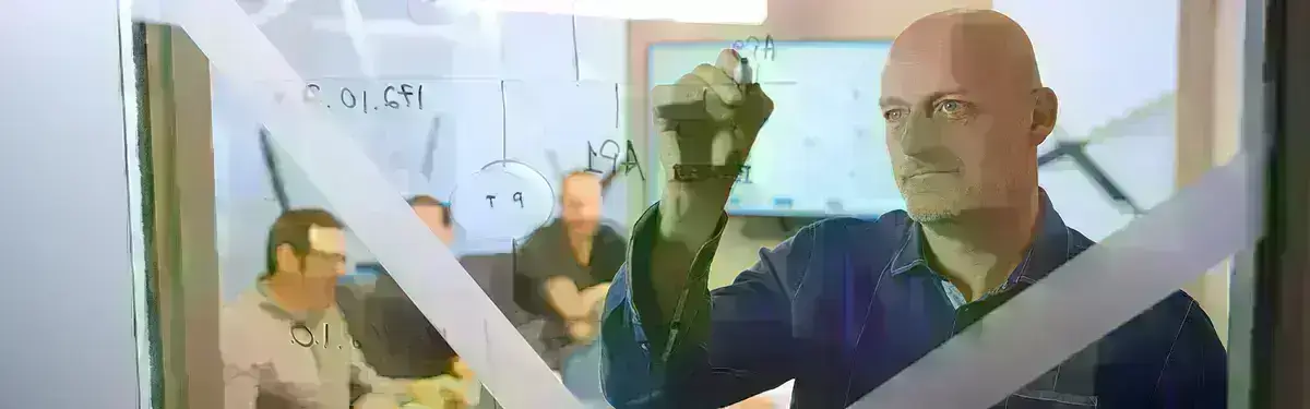 Team member working in a meeting