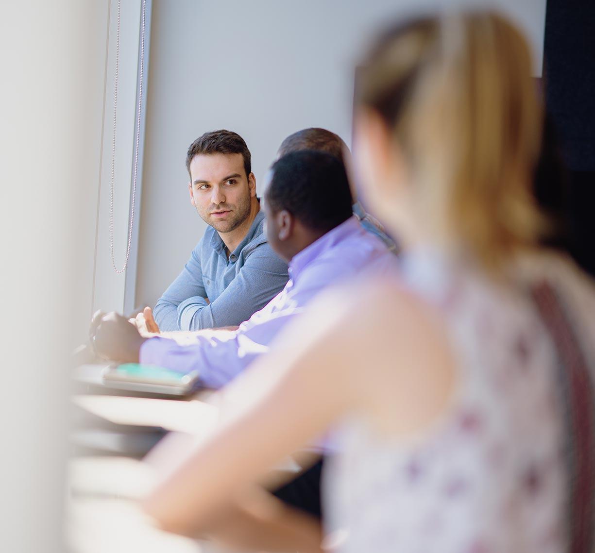 Team member in a meeting