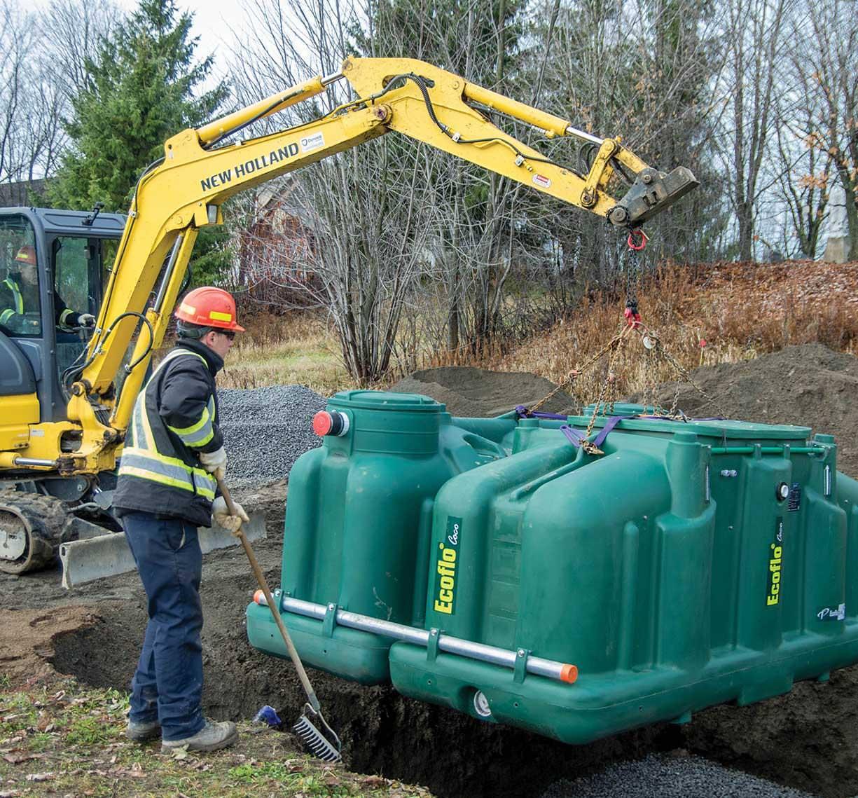 Équipier installant un ecoflo