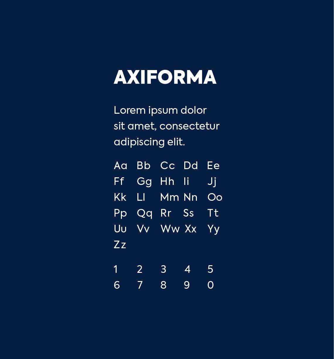 Typographie axiforma Premier Tech