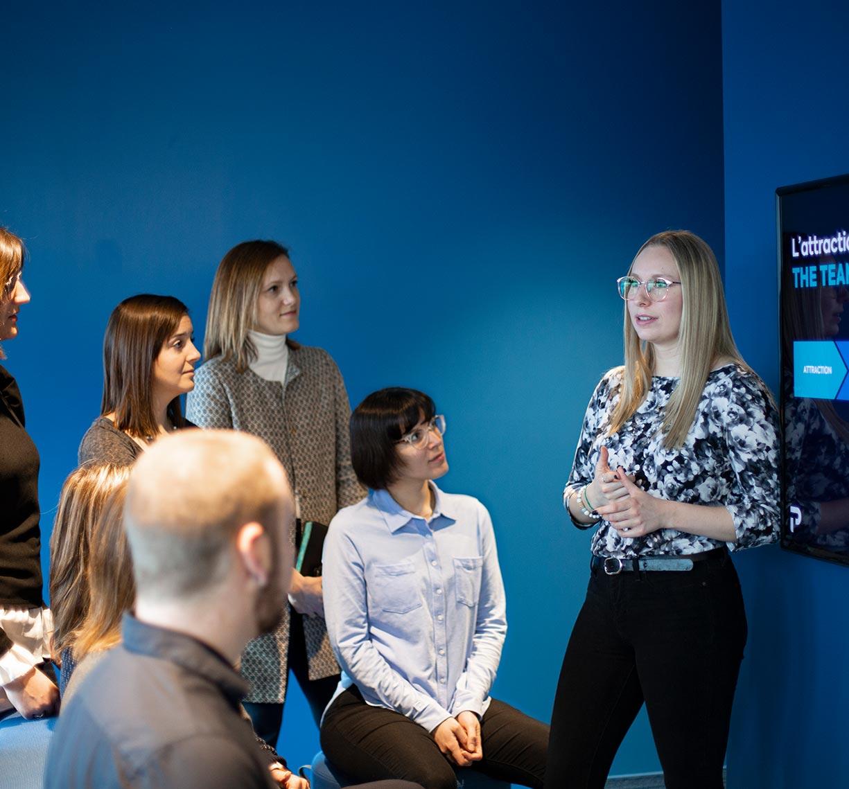 Team member doing a presentation