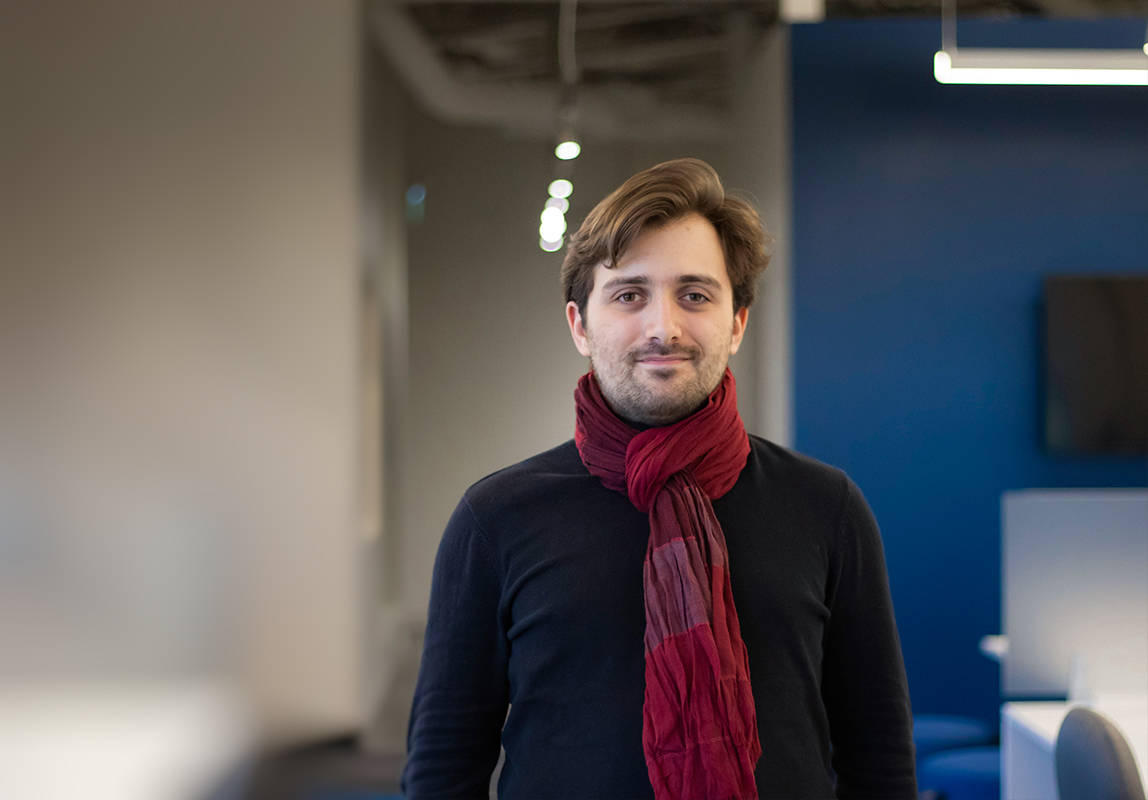 Edward Charette, intern at Premier Tech, smiling 