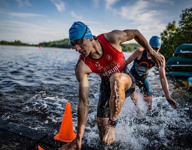 Elliot Berube getting out of the water